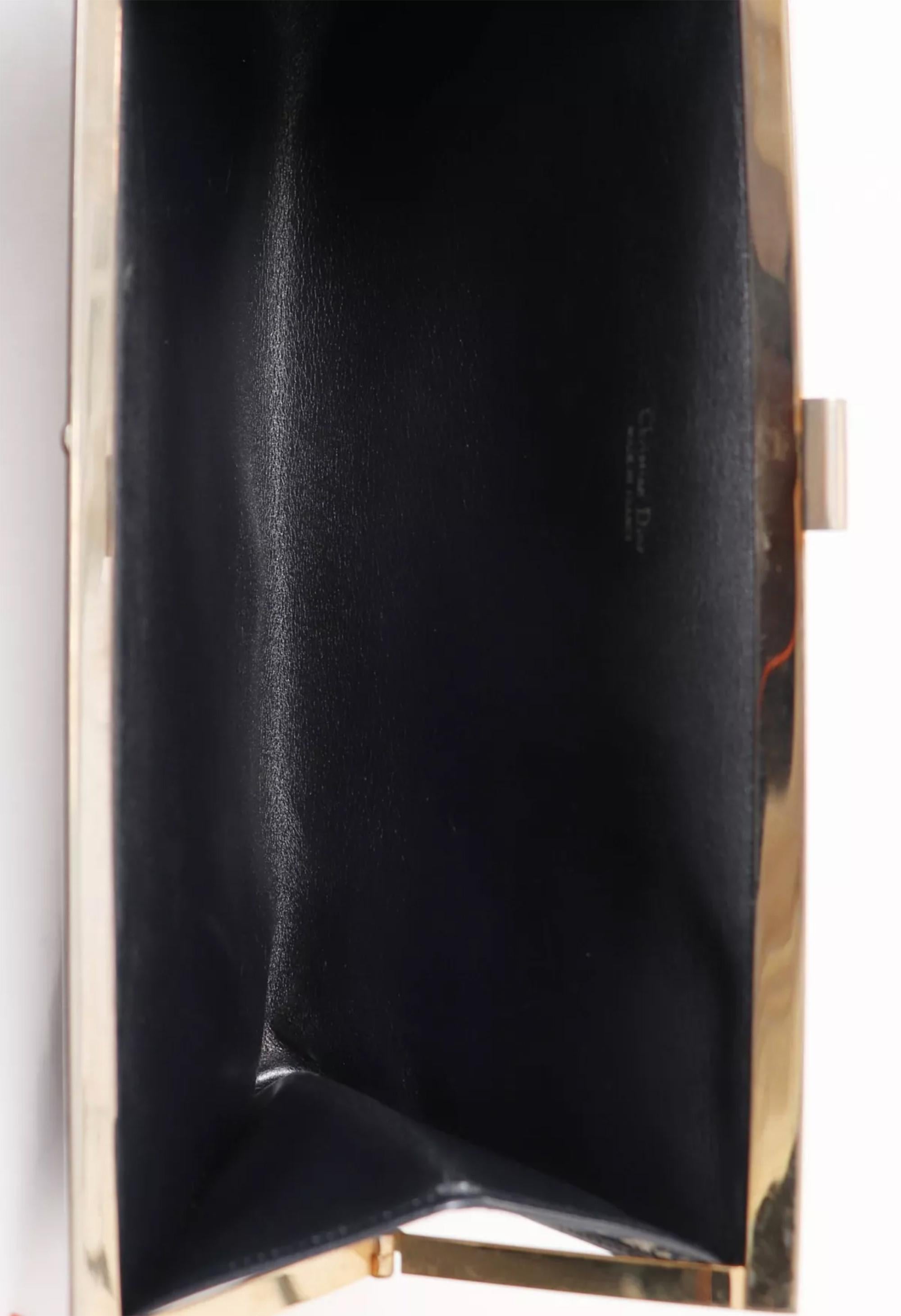 Christian Dior Navy Monogram clasp clutch For Sale 1