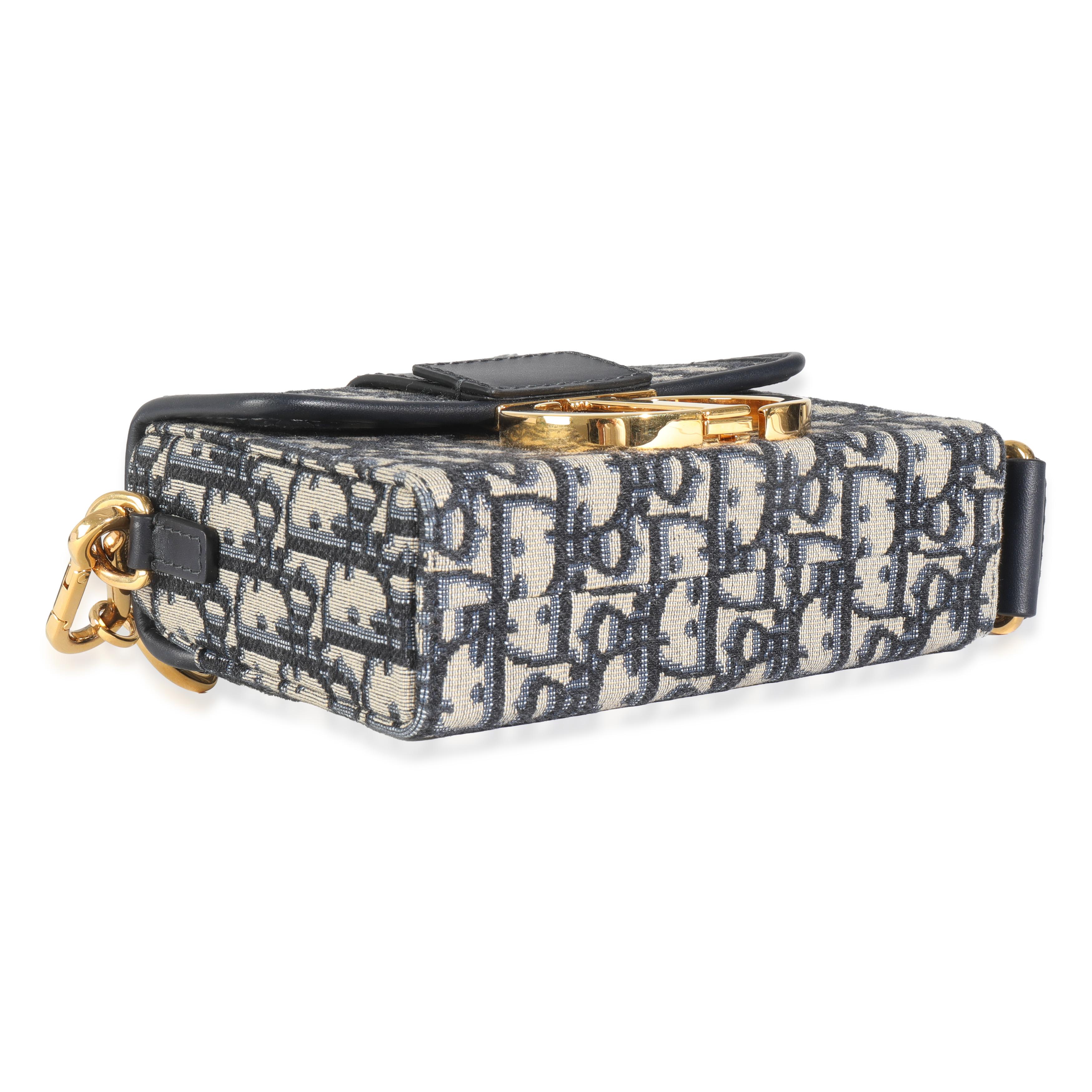 Women's Christian Dior Navy Oblique Canvas 30 Montaigne Box