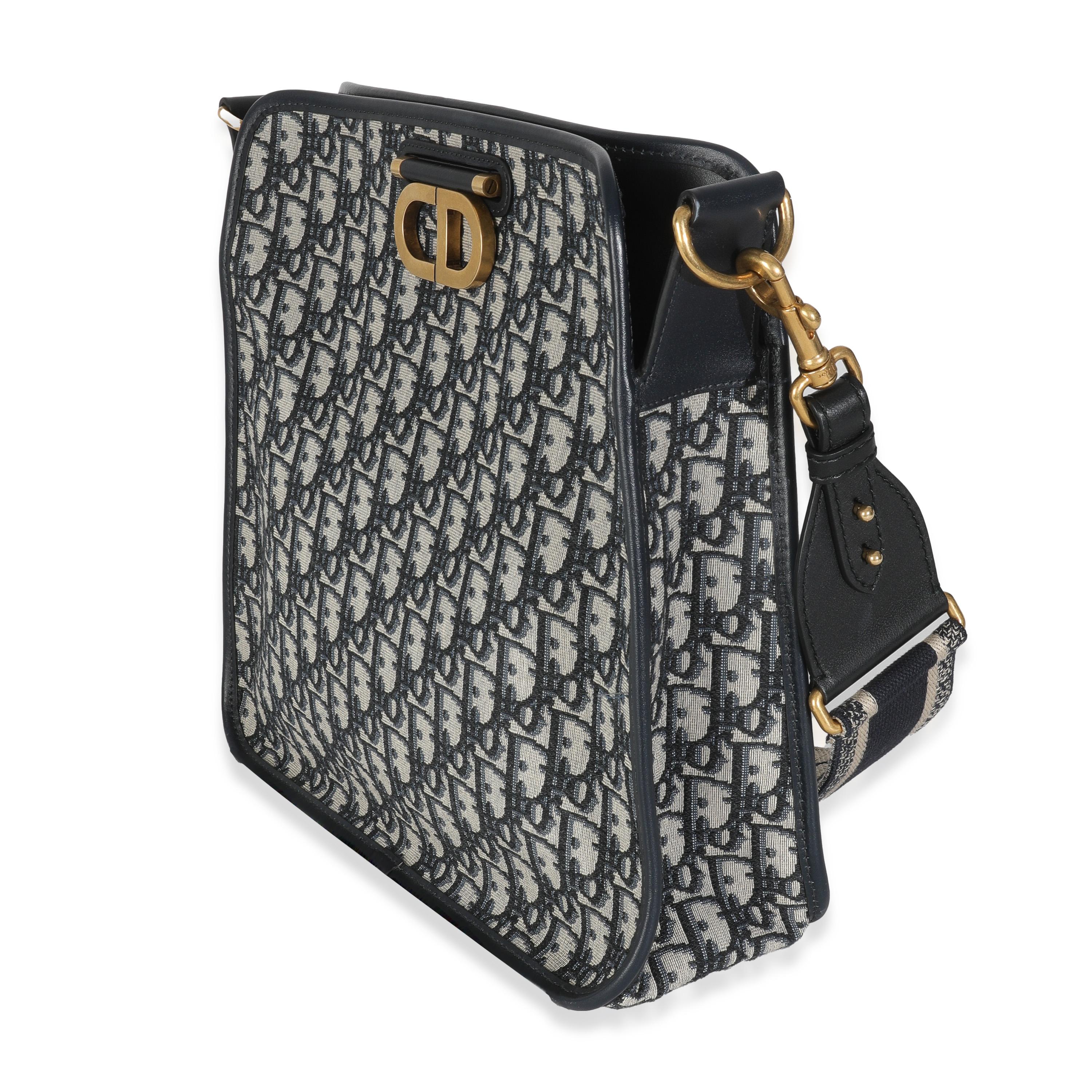 Christian Dior, borsa obliqua in tela di canapa, Navy, CD Hobo In condizioni ottime in vendita a New York, NY