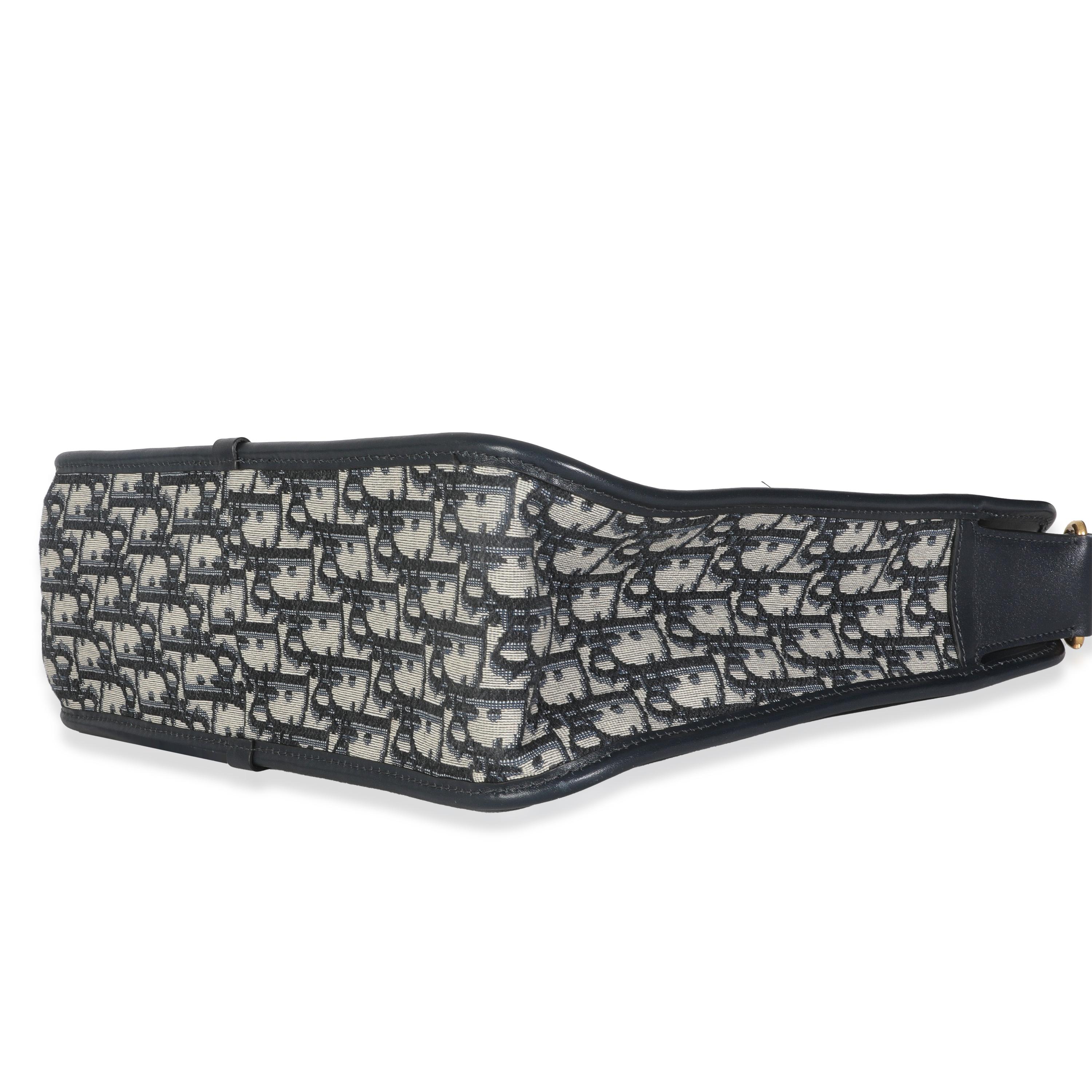 Donna Christian Dior, borsa obliqua in tela di canapa, Navy, CD Hobo in vendita