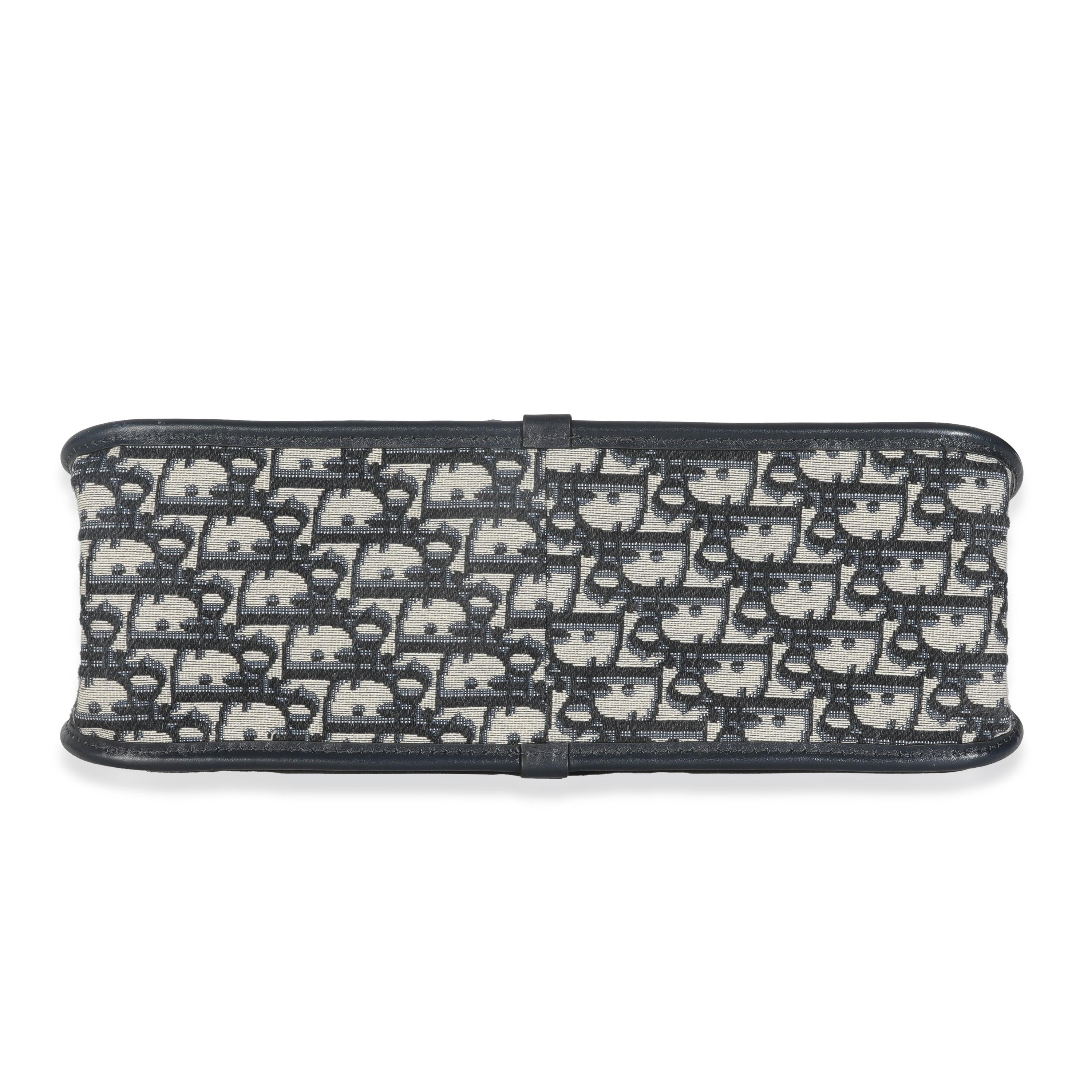 Christian Dior, borsa obliqua in tela di canapa, Navy, CD Hobo in vendita 3