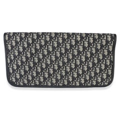 Christian Dior Navy Oblique Canvas Fold Over Clutch