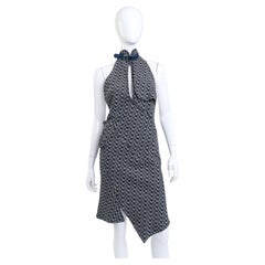 Christian Dior Navy Oblique Denim Monogram Halter Dress (US 4)