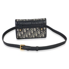 Christian Dior Navy Oblique Jacquard 30 Montaigne 2-in-1 Pouch