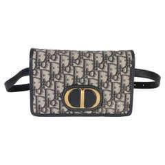 Christian Dior Navy Oblique Jacquard 30 Montaigne 2-in-1 Pouch