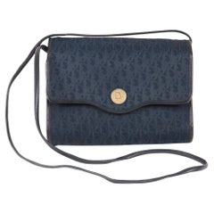 Christian Dior Bolso oblicuo azul marino