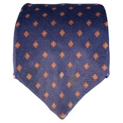 CHRISTIAN DIOR Navy Red Diamond Silk Tie