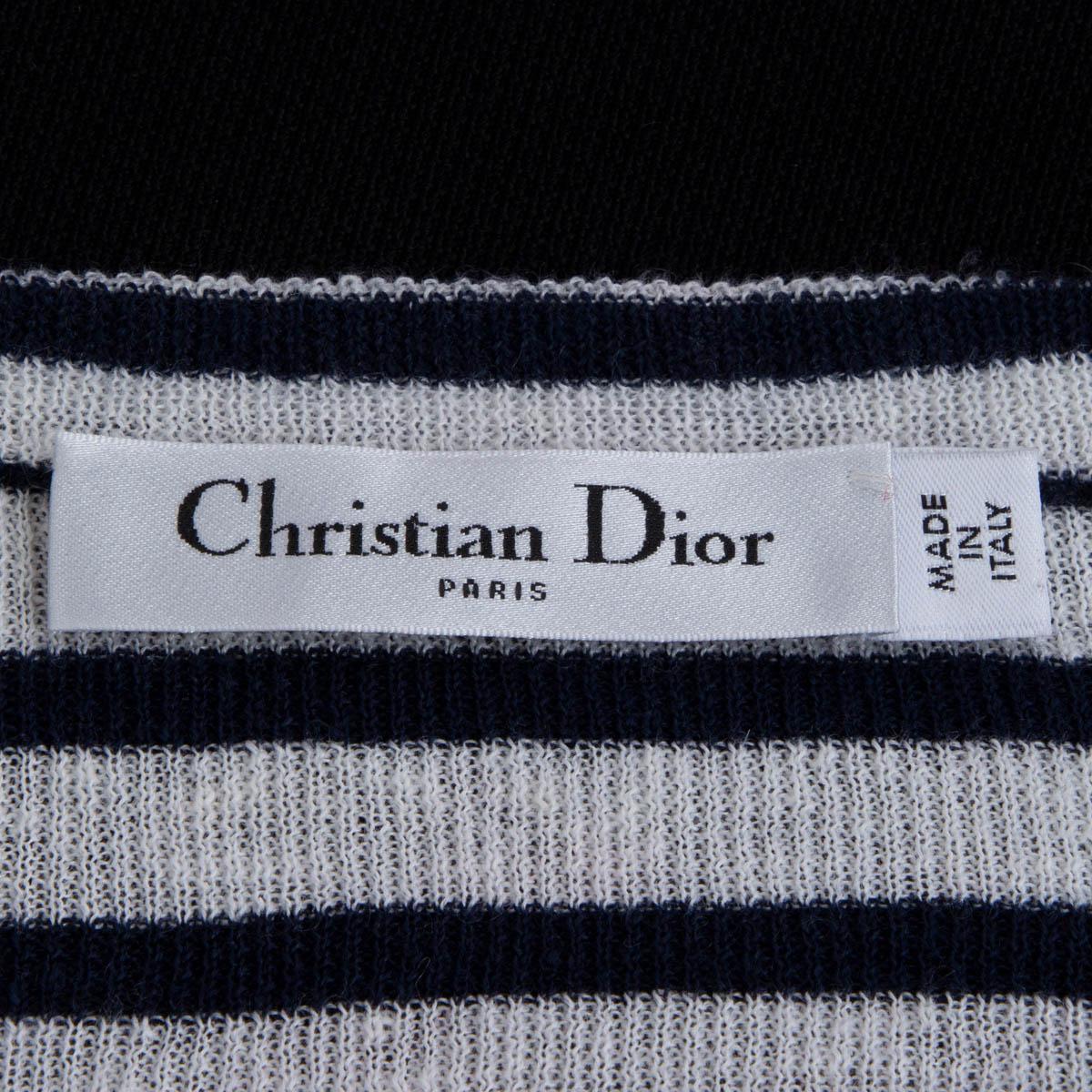 CHRISTIAN DIOR navy red white linen 2021 DIORAMOUR STRIPED Sweater 38 S For Sale 5