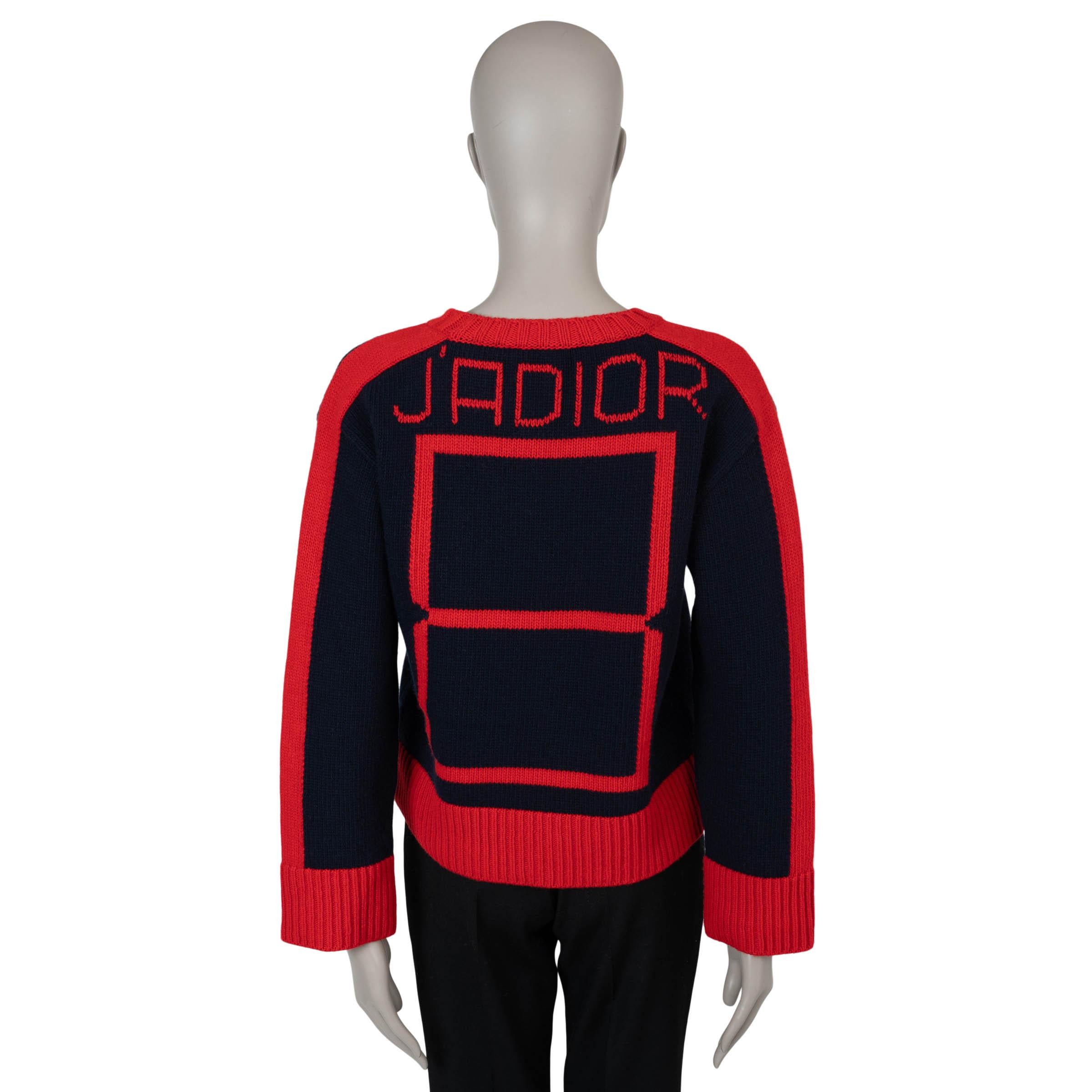 CHRISTIAN DIOR azul marino y rojo lana y cachemira 2018 J'ADIOR 8 Jersey 36 XS Negro en venta