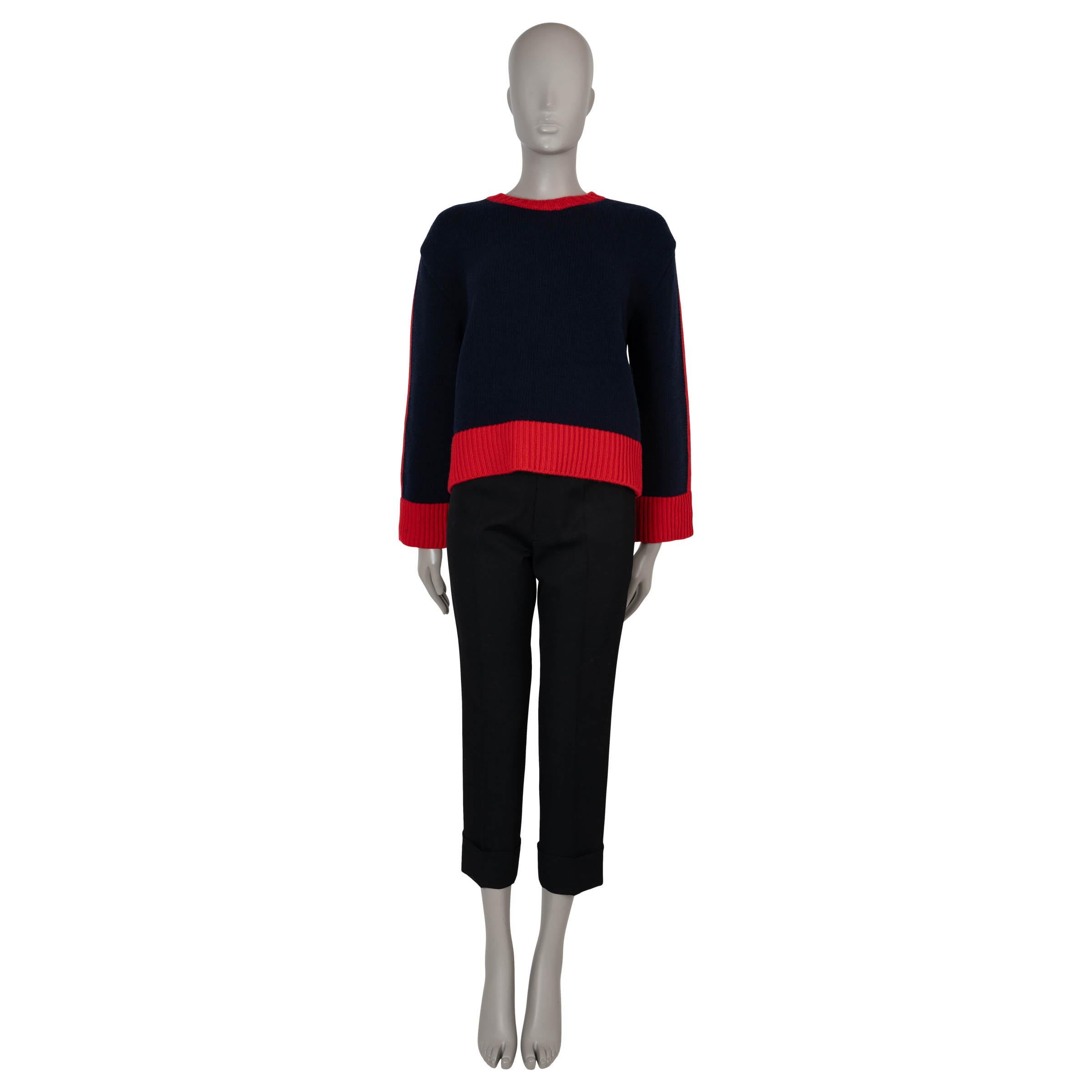 De las mujeres CHRISTIAN DIOR azul marino y rojo lana y cachemira 2018 J'ADIOR 8 Jersey 36 XS en venta