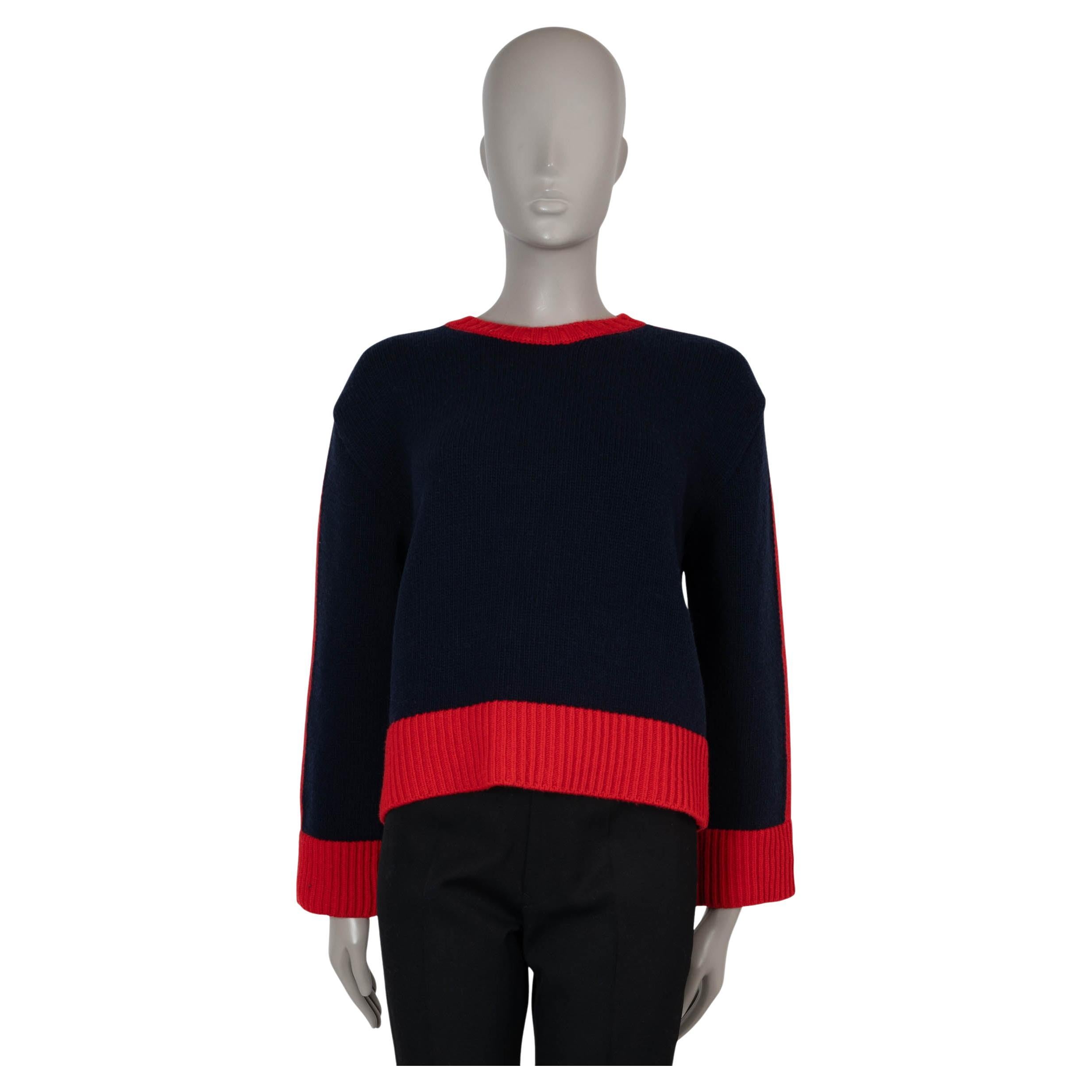 CHRISTIAN DIOR azul marino y rojo lana y cachemira 2018 J'ADIOR 8 Jersey 36 XS en venta