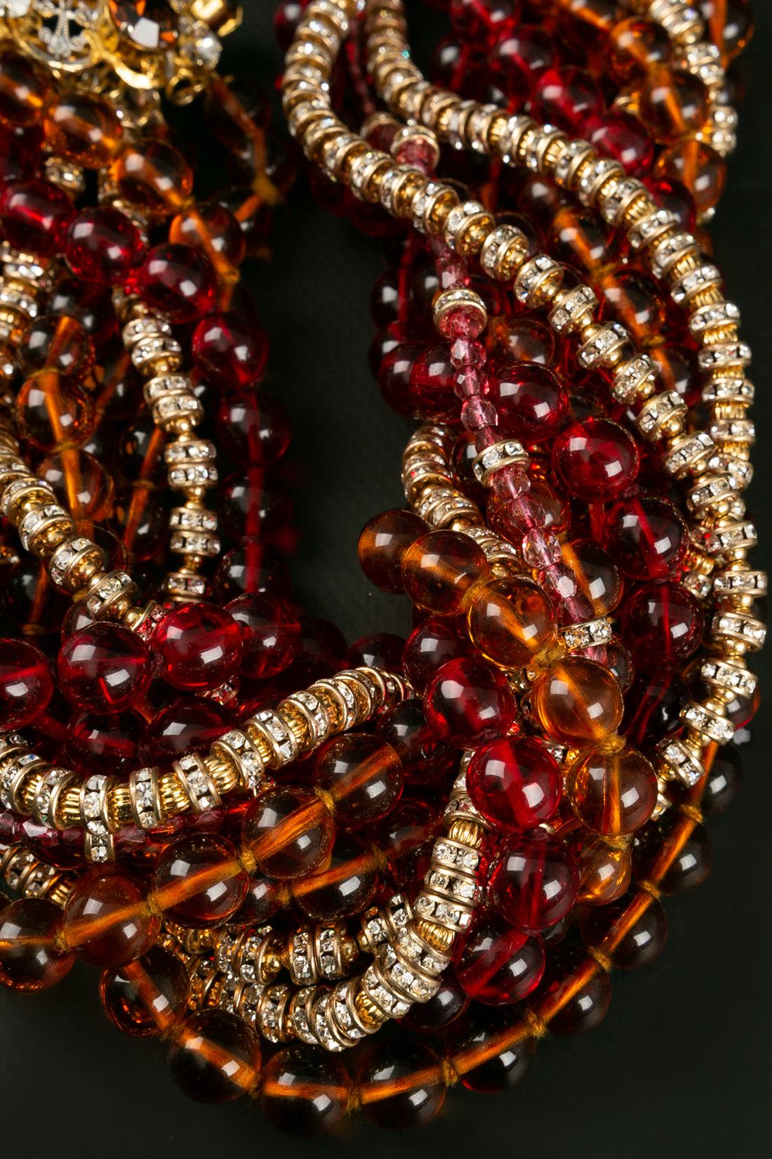 Christian Dior Halskette mit Glaspastellperlen mit Paste-Perlen im Angebot 1