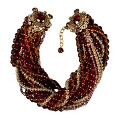 Collana Christian Dior con perline in pasta di vetro