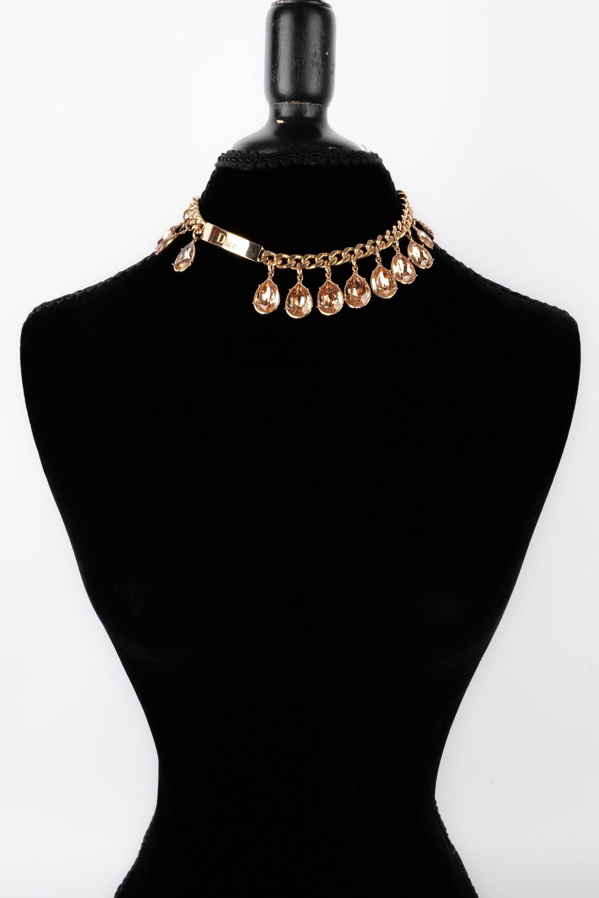 Christian Dior Necklace with Rhinestoned Charms, 2004 In Excellent Condition For Sale In SAINT-OUEN-SUR-SEINE, FR