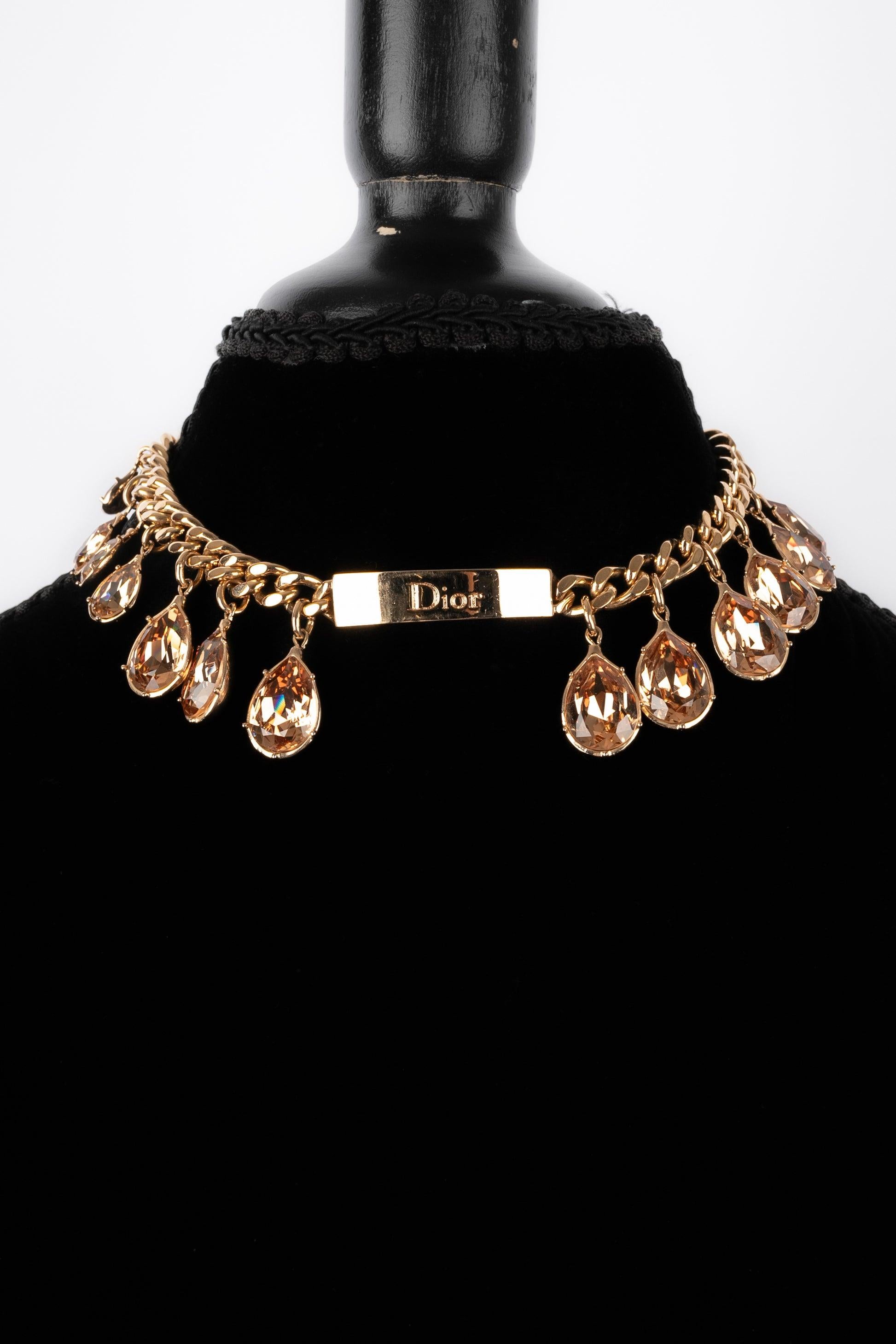 Christian Dior Necklace with Rhinestoned Charms, 2004 For Sale 1