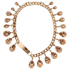 Christian Dior Necklace with Rhinestoned Charms, 2004