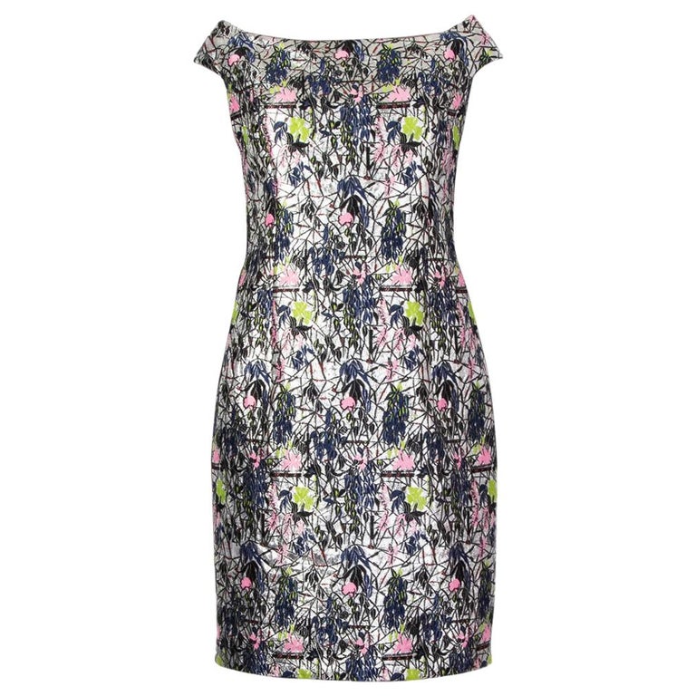 sachin and babi light blue dress Floral Brocade Roll-collar Sheath Dress, size Medium – Kimera