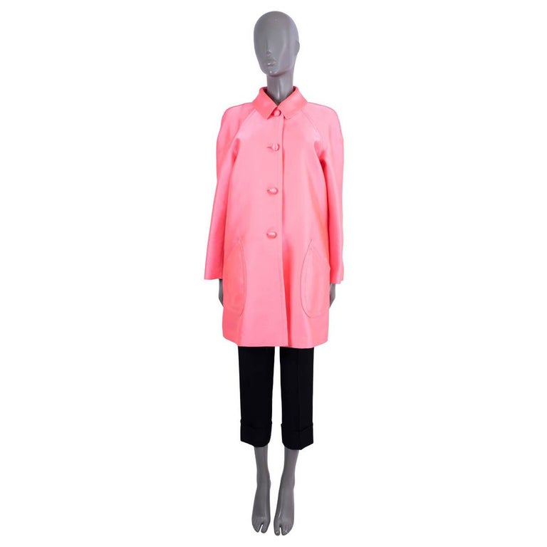 CHRISTIAN DIOR neon pink polyester 2022 Coat Jacket 38 S For Sale at 1stDibs