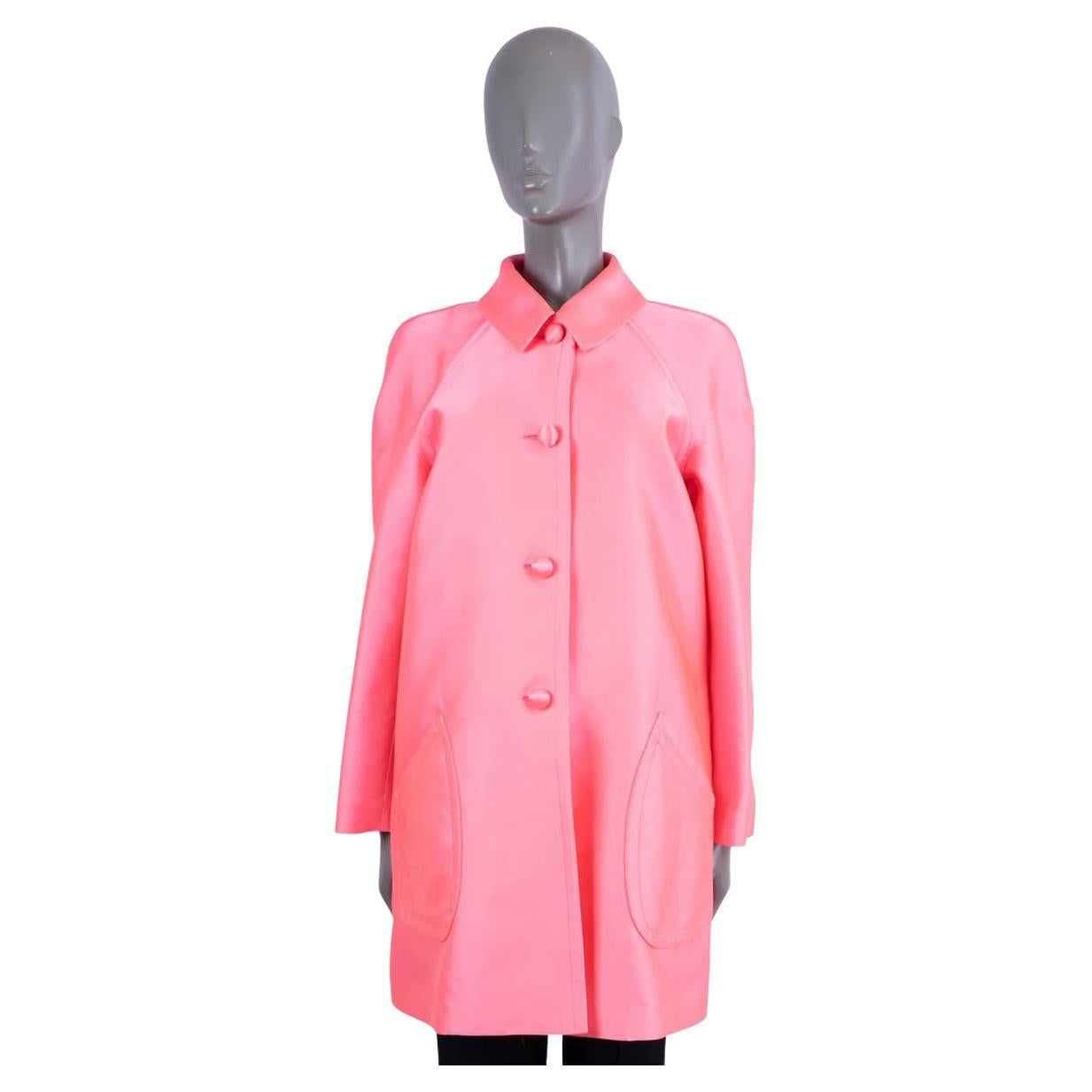 CHRISTIAN DIOR neon pink polyester 2022 Coat Jacket 38 S For Sale