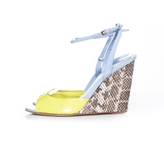 Christian Dior, Neon yellow wedge with snake heel