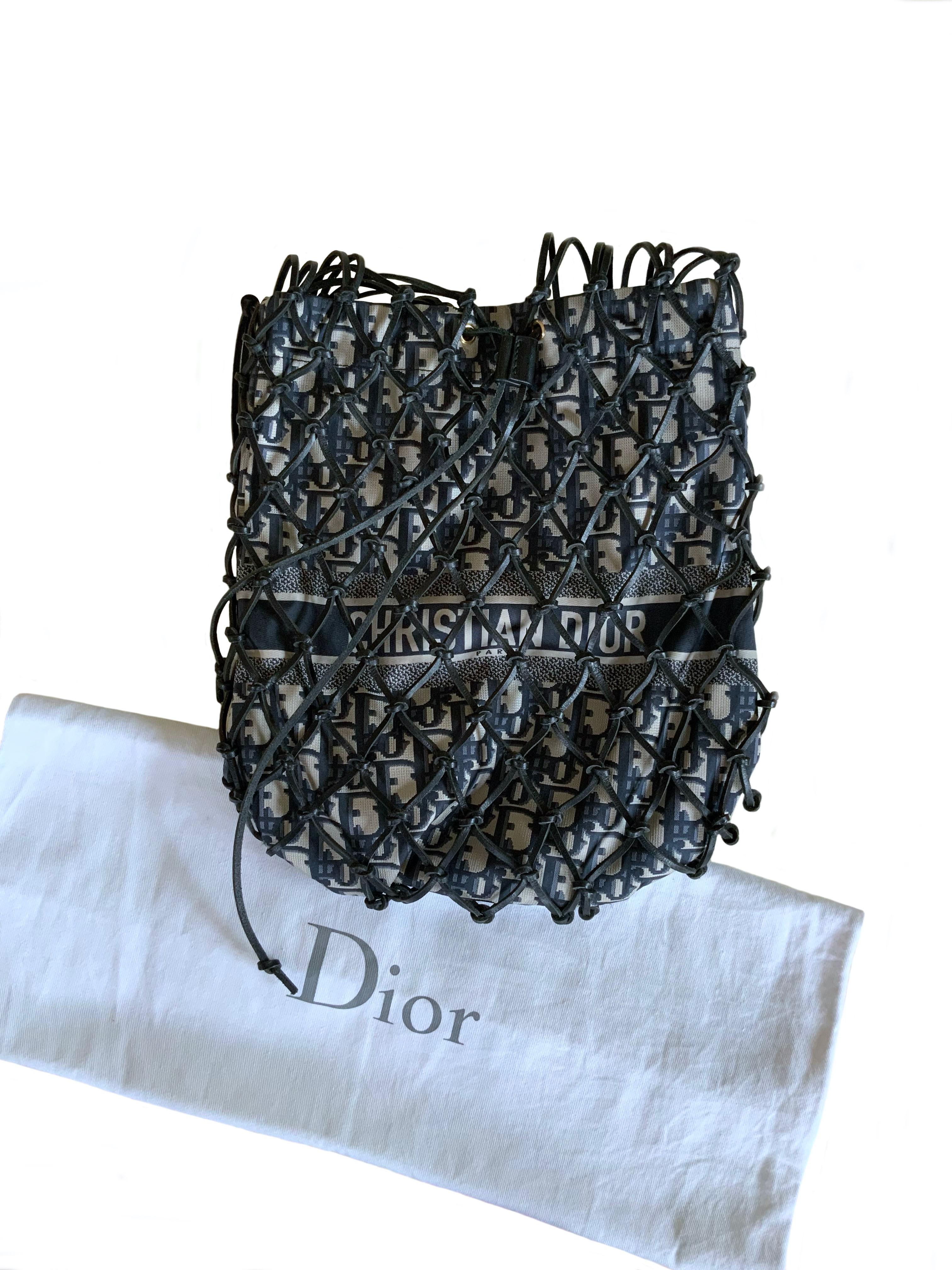 Black Christian Dior Net Tote Bag