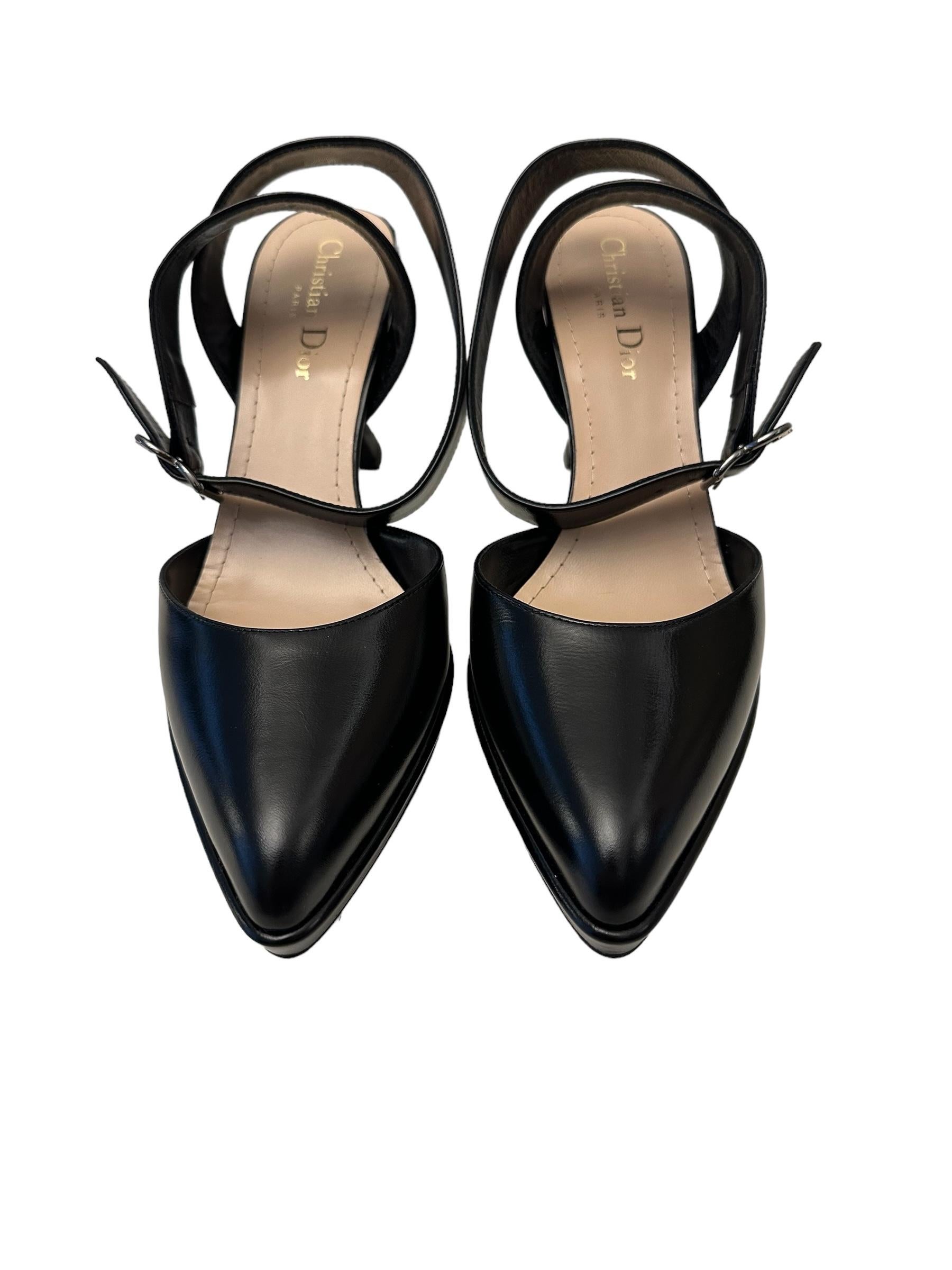 Christian Dior New Black Leather Soul Pumps  For Sale 3