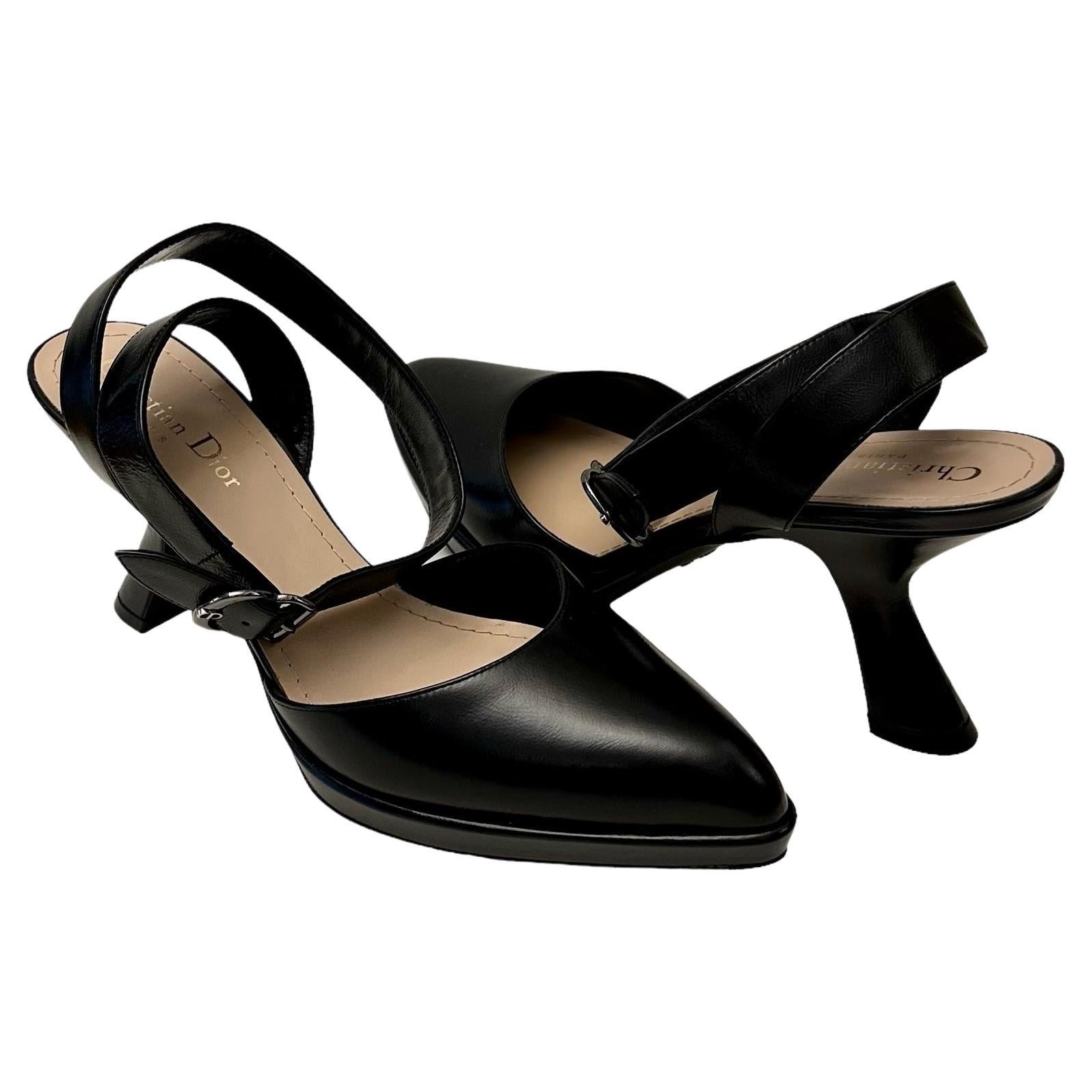 Christian Dior New Black Leather Soul Pumps (escarpins en cuir)  en vente