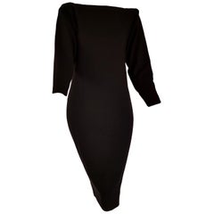 Christian DIOR "New" Black Wool Silk Satin Bow on the Back Evening Gown- Unworn