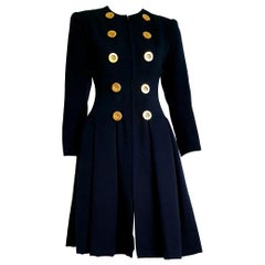 Christian DIOR "New" Blue Gilding buttons Cashemere and Silk Dress  - Unworn