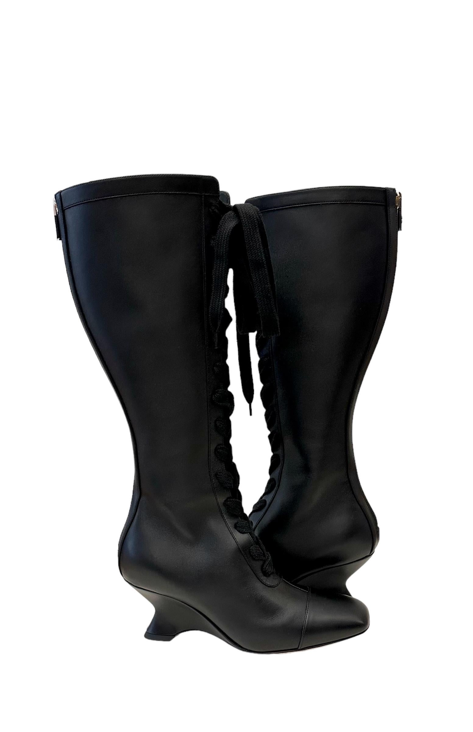 Christian Dior New Cruise 2024 Naughtily-D Wedge Black Boots For Sale 9