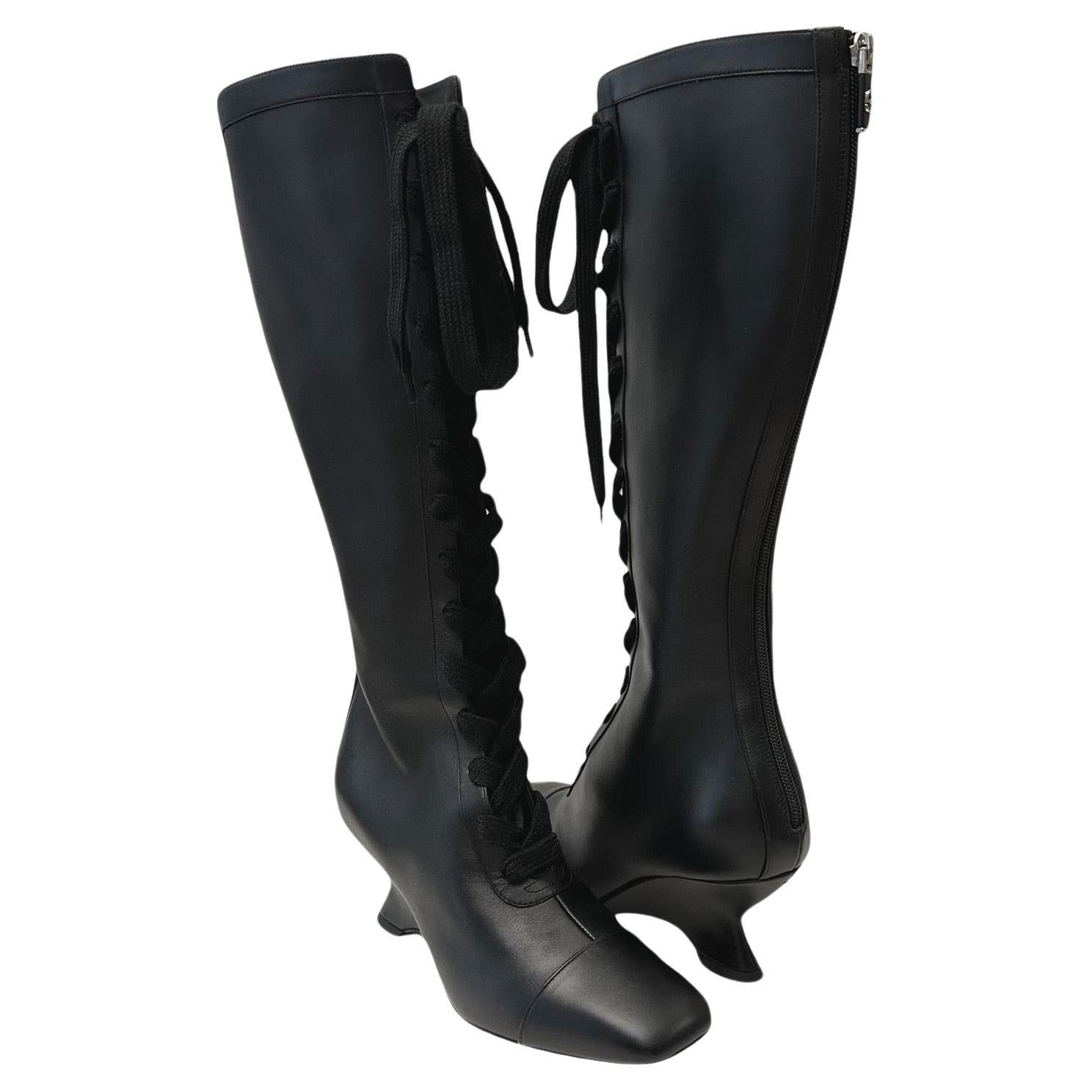 Christian Dior New Cruise 2024 Naughtily-D Wedge Black Boots For Sale
