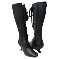 Used Christian Dior New Cruise 2024 Naughtily-D Wedge Black Boots