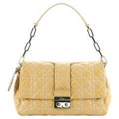 Christian Dior New Lock Flap Bag Cannage Quilt Patent Medium