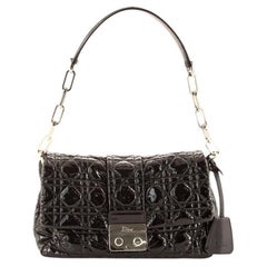 Christian Dior New Lock Flap Bag Cannage Quilt Patent Medium