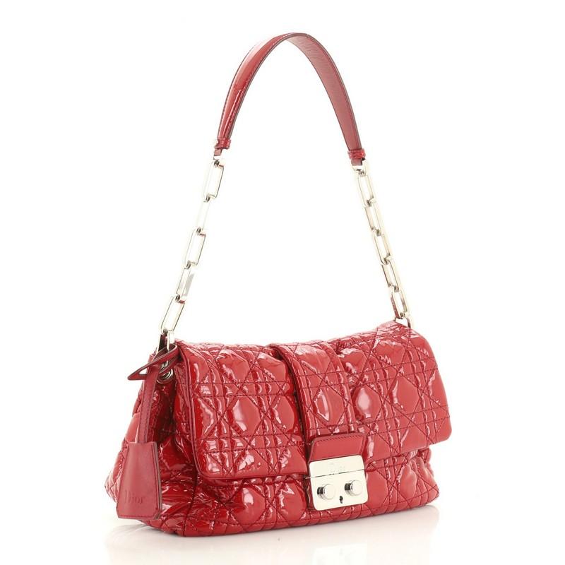 Estimated Retail Price: $2,400
Condition: Great. Creasing on exterior, slight peeling on side opening edge, bubbling and creasing underneath flap. Minor wear in interior, scratches on hardware.
Accessories: Keys, Clochette
Measurements: Handle Drop