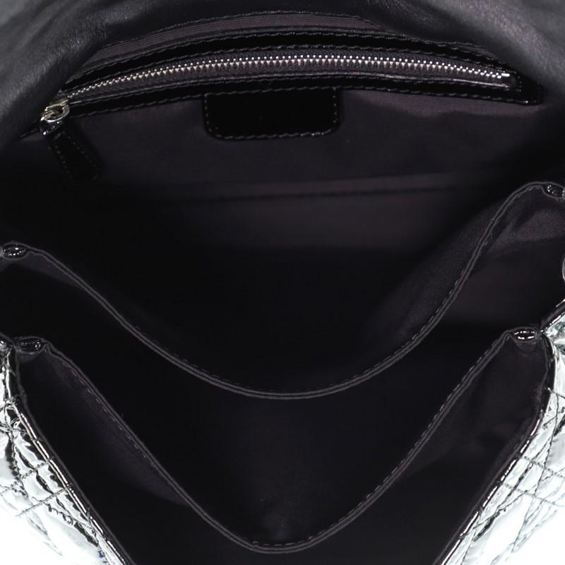 Black Christian Dior New Lock Flap Bag Cannage Quilt Patent Small