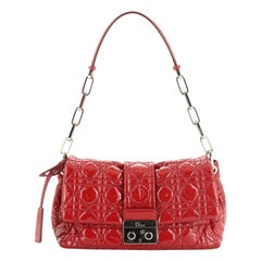 Christian Dior New Lock Flap Bag Cannage Quilt Patent Small