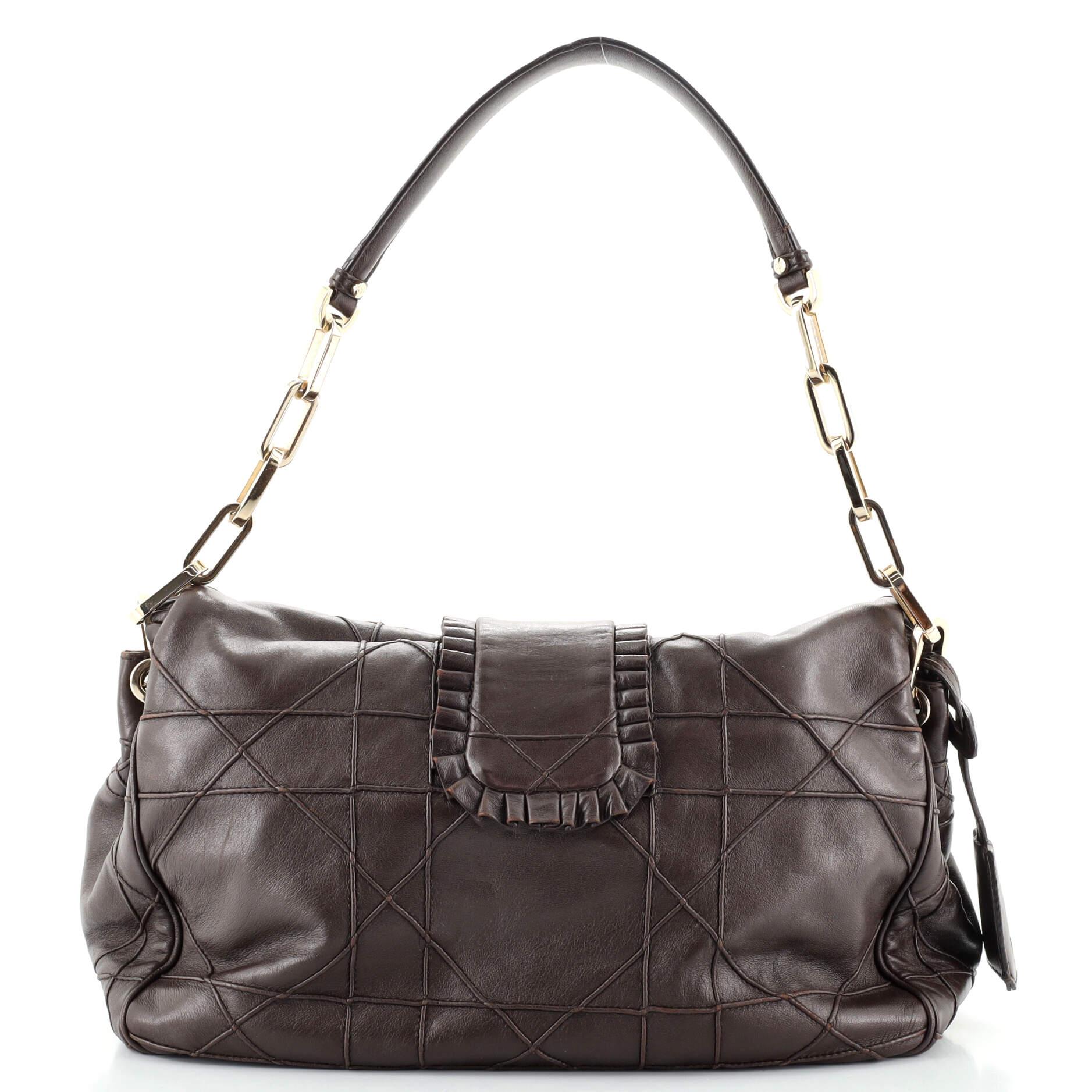 Christian Dior New Lock Ruffle Flap Bag Cannage Quilt Lambskin Medium at 1stDibs dior new lock flap bag