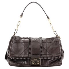 Christian Dior New Lock Ruffle Flap Tasche Cannage Gestepptes Lammfell Medium