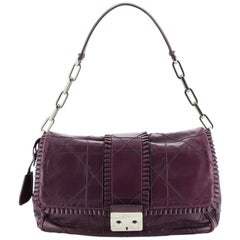Christian Dior  New Lock Ruffle Flap Bag Cannage Quilt Lambskin Small