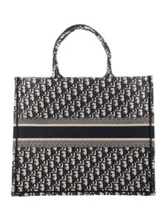 Christian Dior NEW Navy Blue Canvas Carryall Travel Shoulder Tote Bag