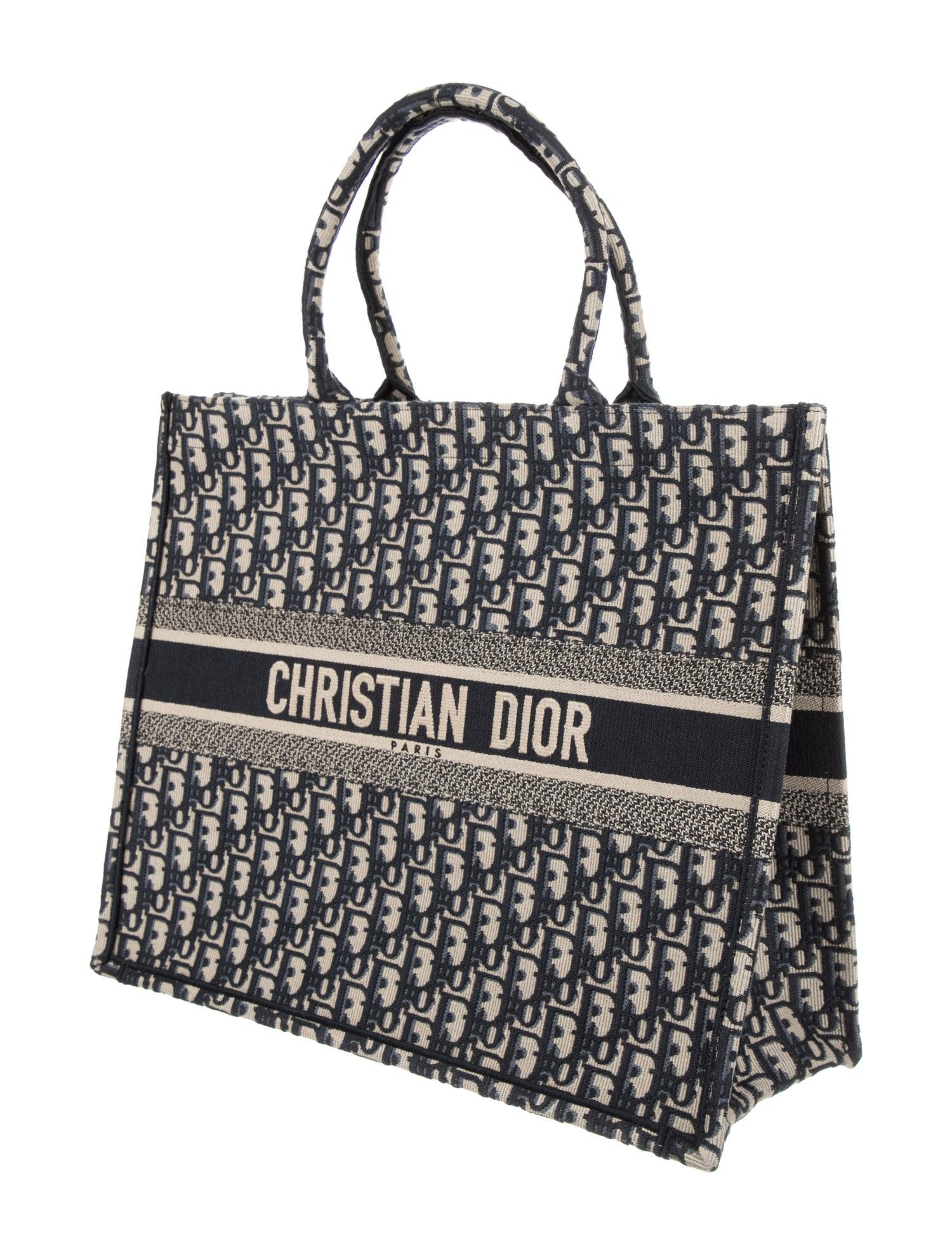 christian dior navy blue tote bag