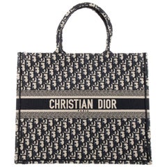 Christian Dior NEW Navy Blue Canvas Carryall Travel Shoulder Tote Bag 