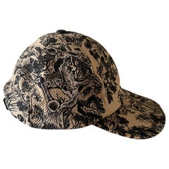 CHRISTIAN DIOR Nuovo berretto in toile de jouy con etichetta mai indossato.