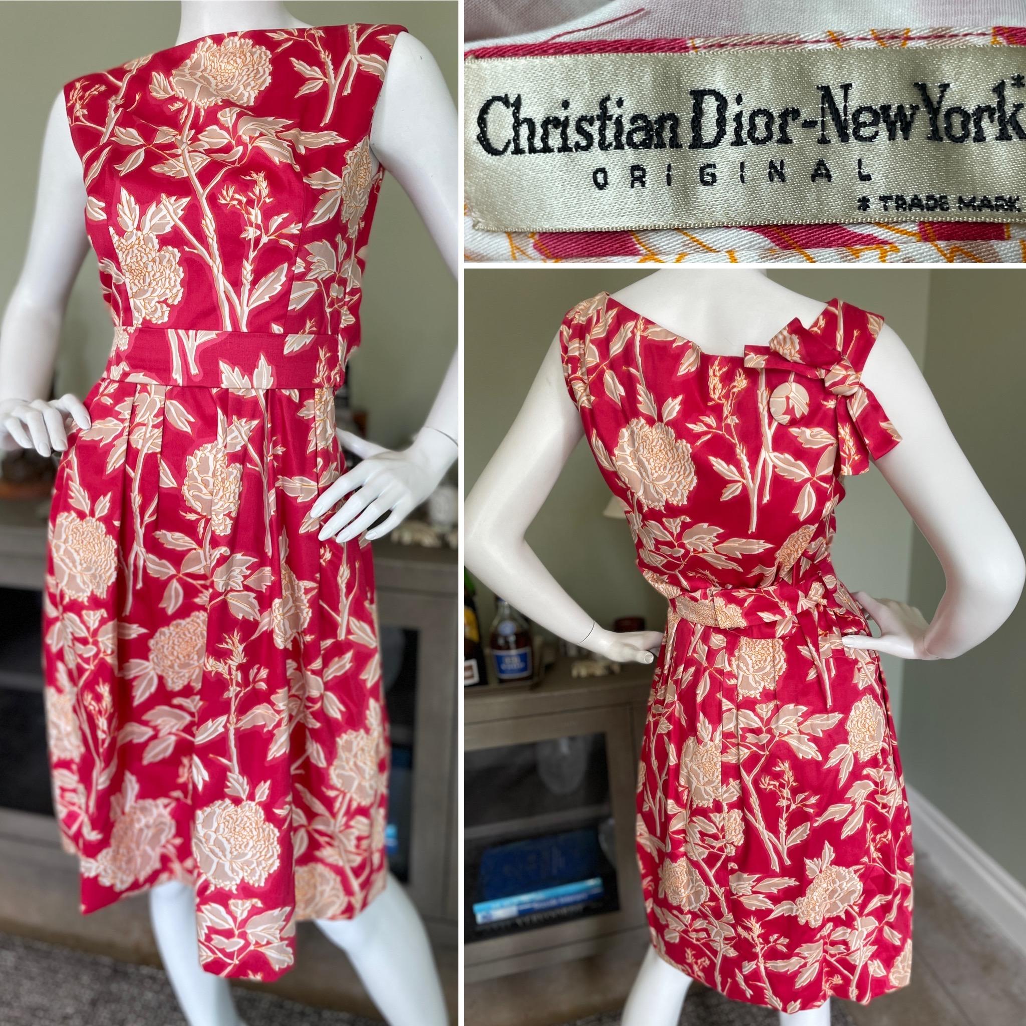 Christian Dior New York 1960's Floral Day Dress
 This is so much prettier than the photos show.
Marked size 10, more like 4-6 today
 Bust 36