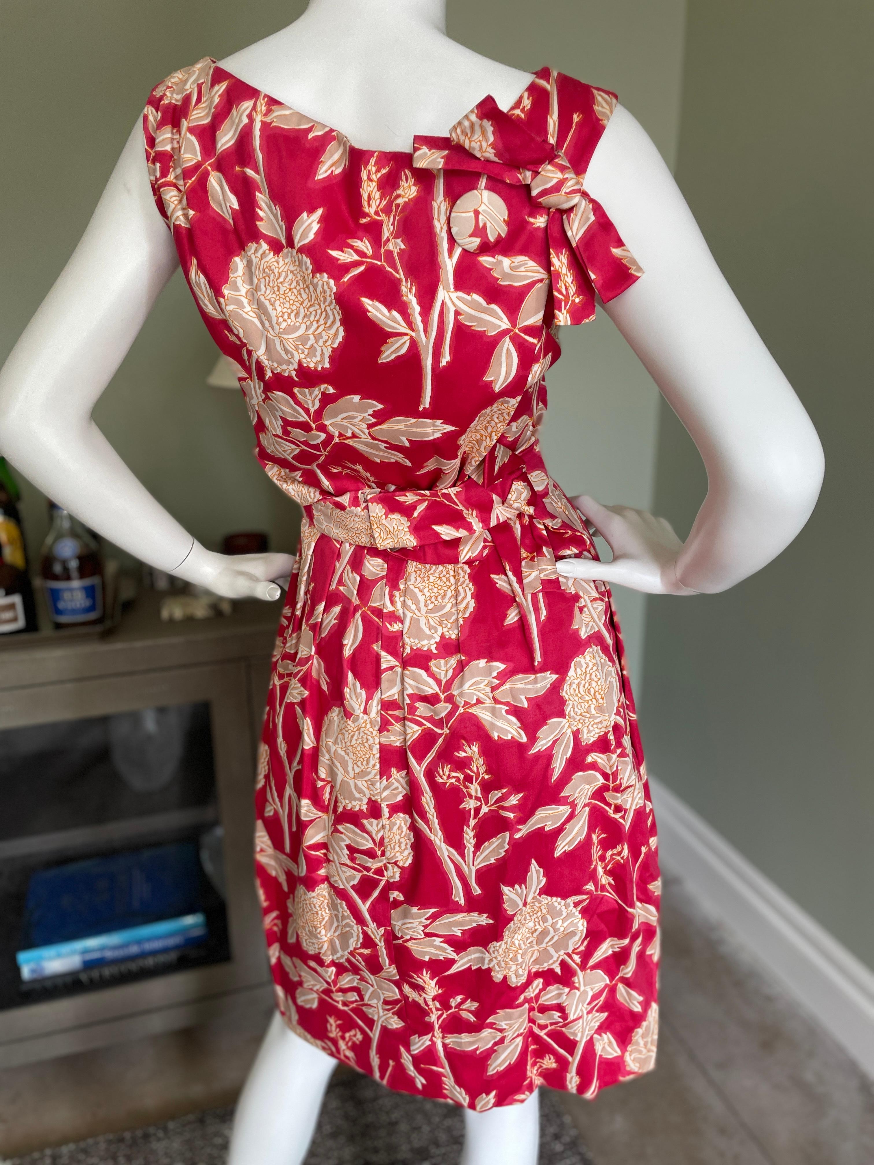 Christian Dior New York 1960's Charming Floral Day Dress   For Sale 2