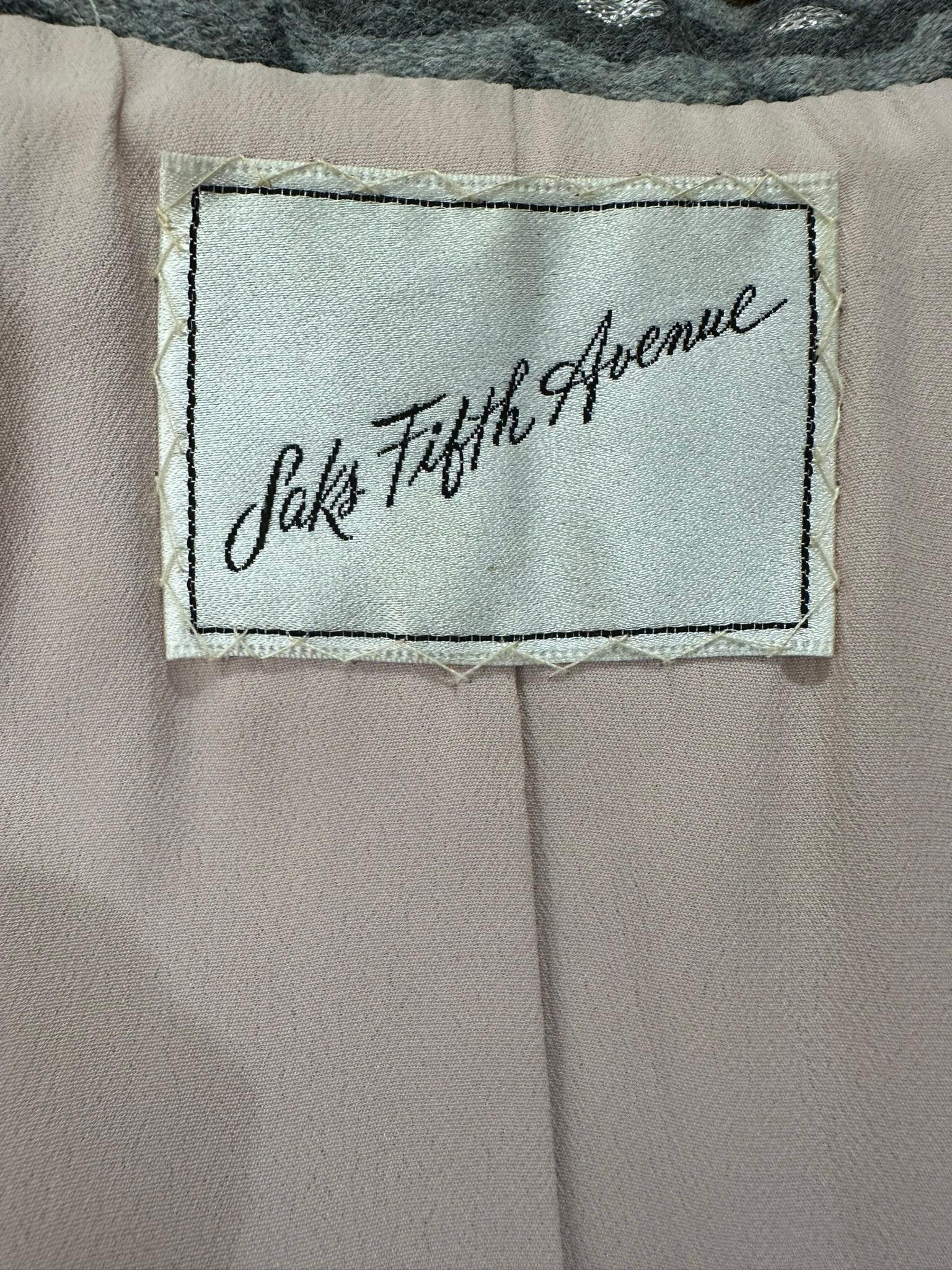 Christian Dior New York 1960, abito con gonna in lana metallizzata grigia e argentata in vendita 11