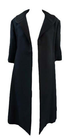 Christian Dior New York Original Black Open Front Coat, 1950s