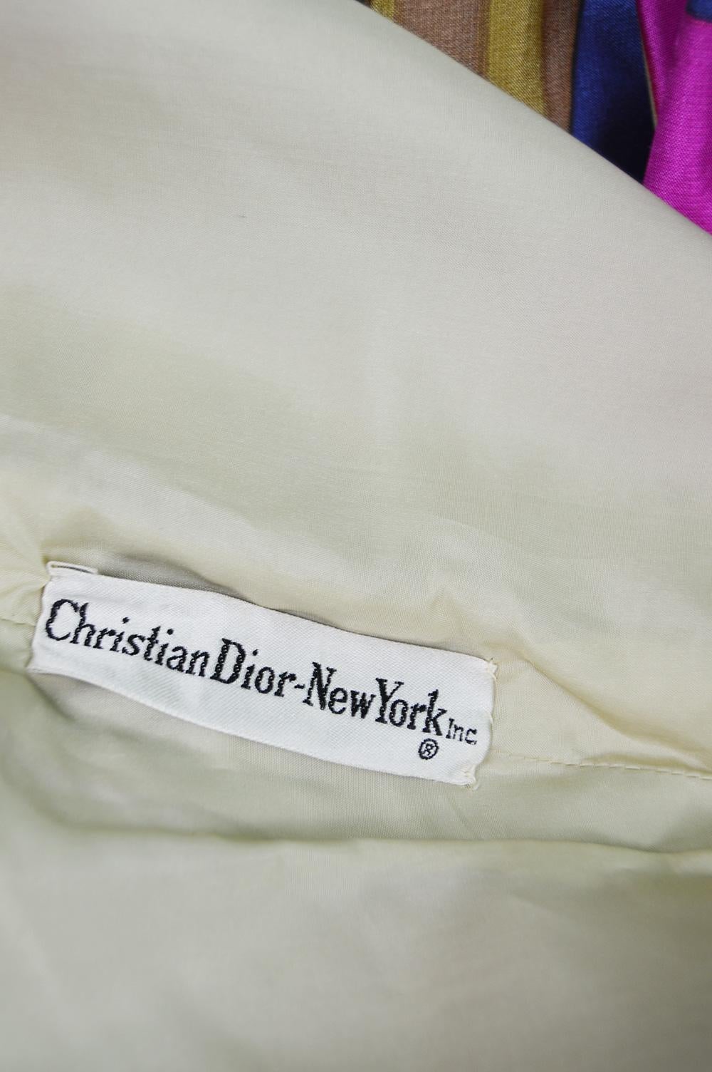 Christian Dior New York Vintage Silk Balloon Sleeve Harem Jumpsuit, c. 1966 1