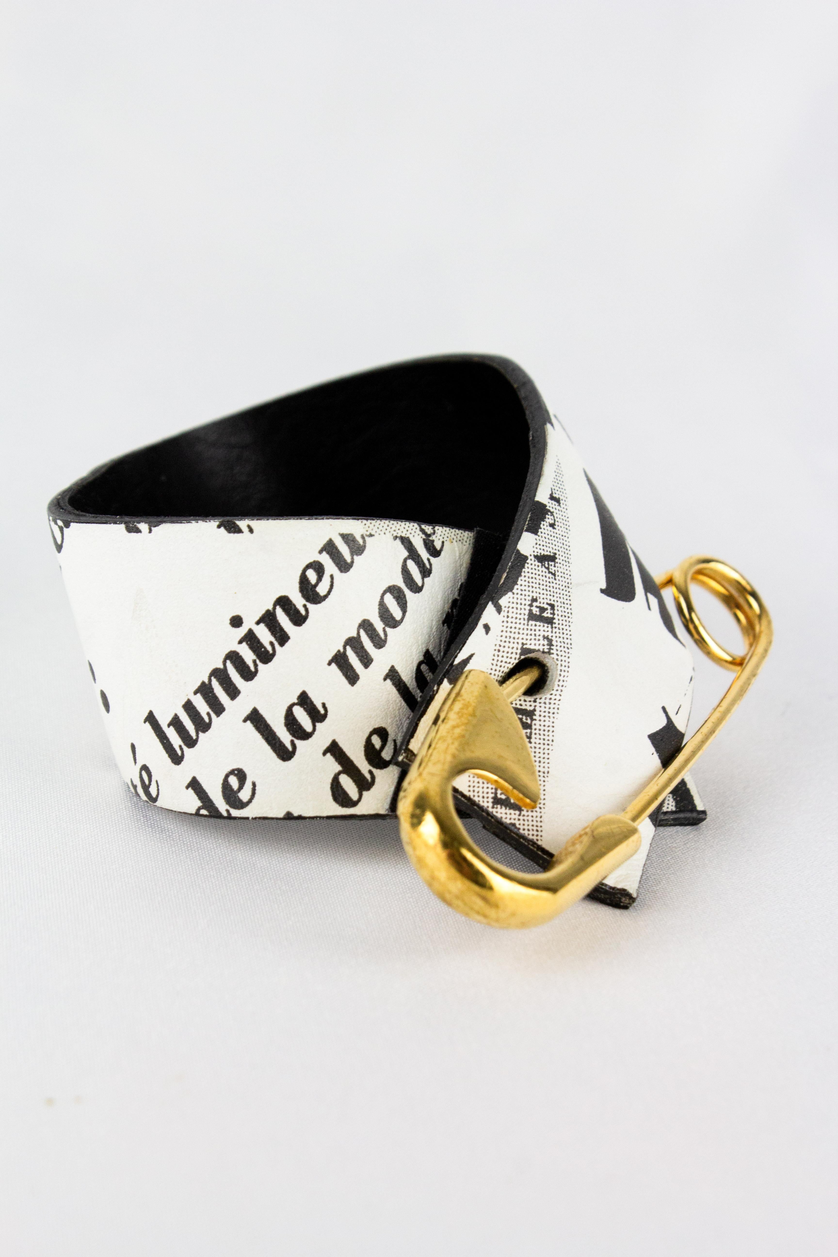 Women's Christian Dior Newspaper Safety Pin Bracelet, F/W 2000